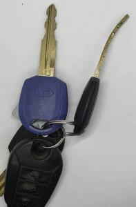 Bent car key blade