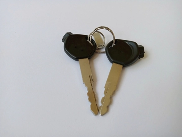 car keys on a white background