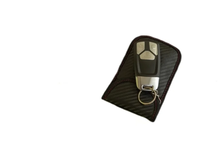 car keys on top of a Faraday bag