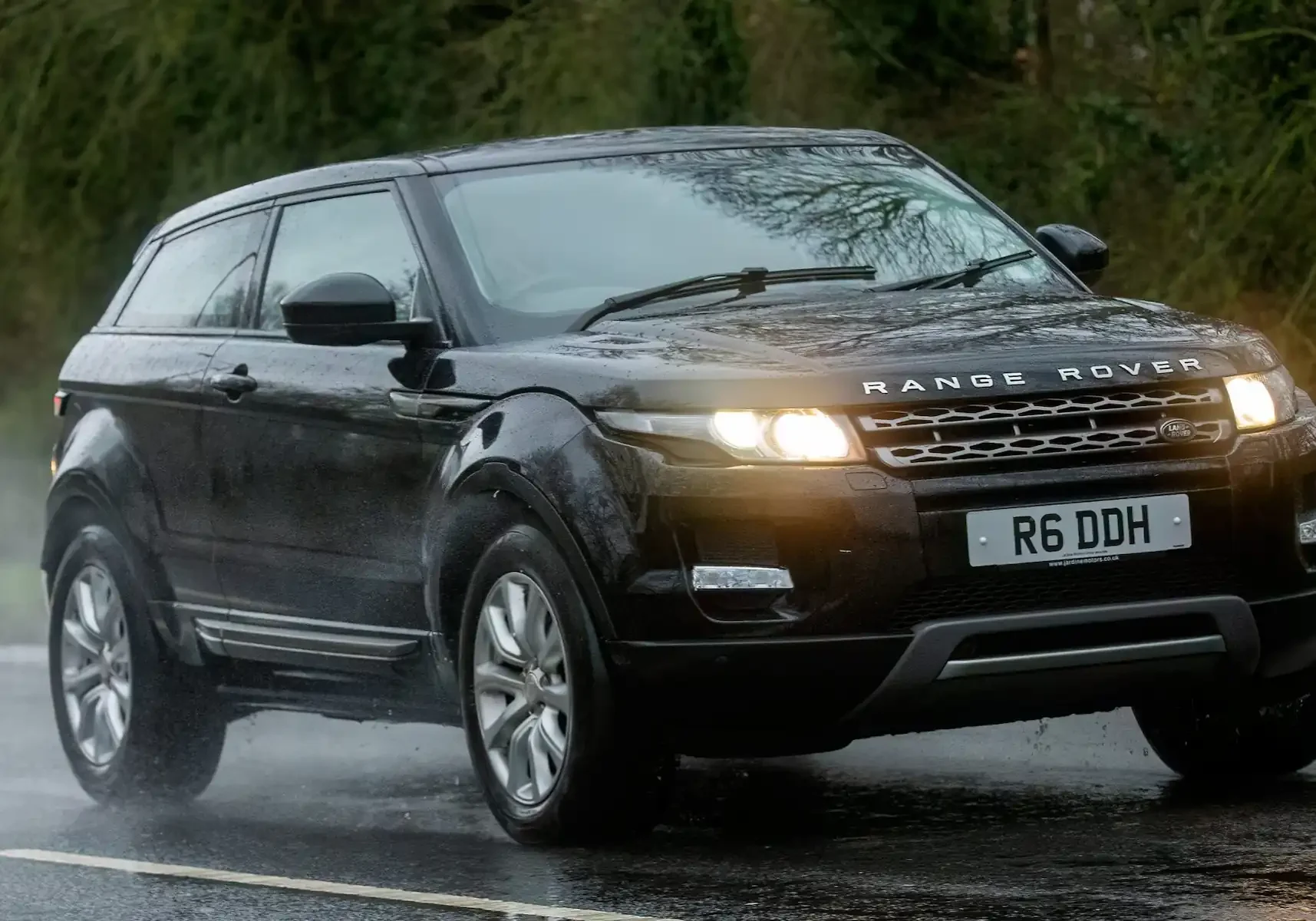 Black Range Rover on the street